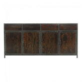 Angle Industrial French Sideboard Buffet Chocolate 180cm